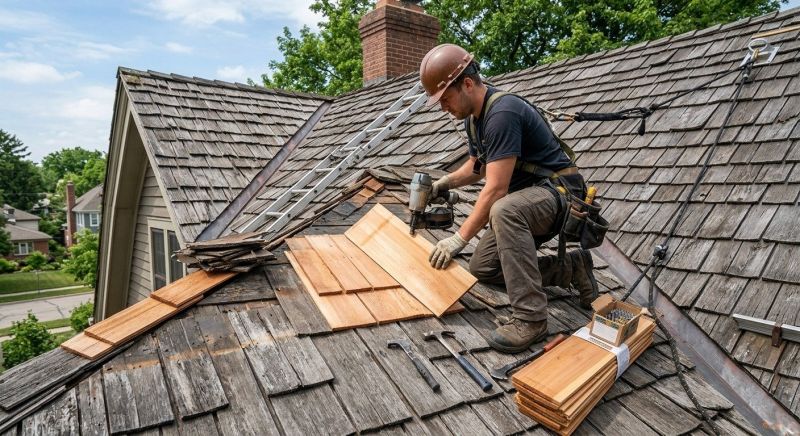 Cedar Shake Roof Repair in Chesterland, OH