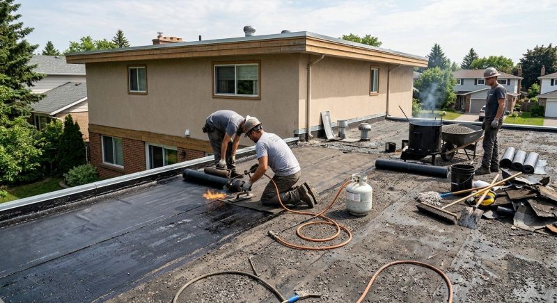 Flat Roof Tar Repair in Chardon, OH