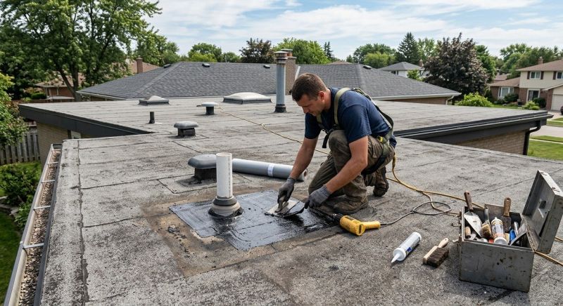 Rubber Roof Repair in Montville, OH