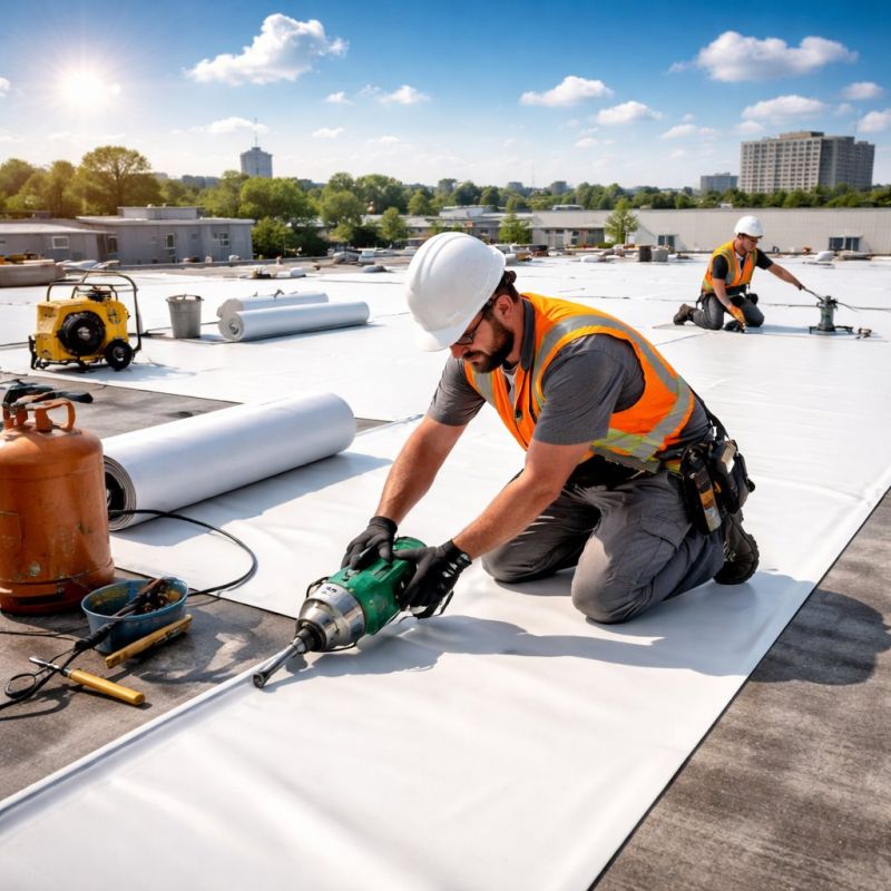 Single Ply Roof Installation in Euclid, OH