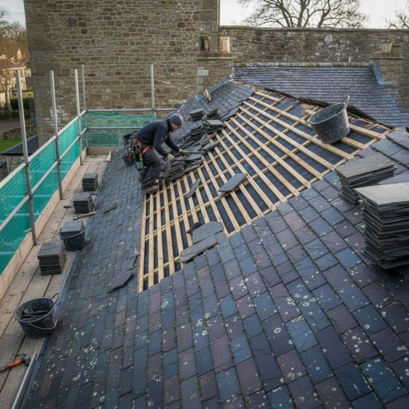 Slate Roof Replacement in Lake County, OH