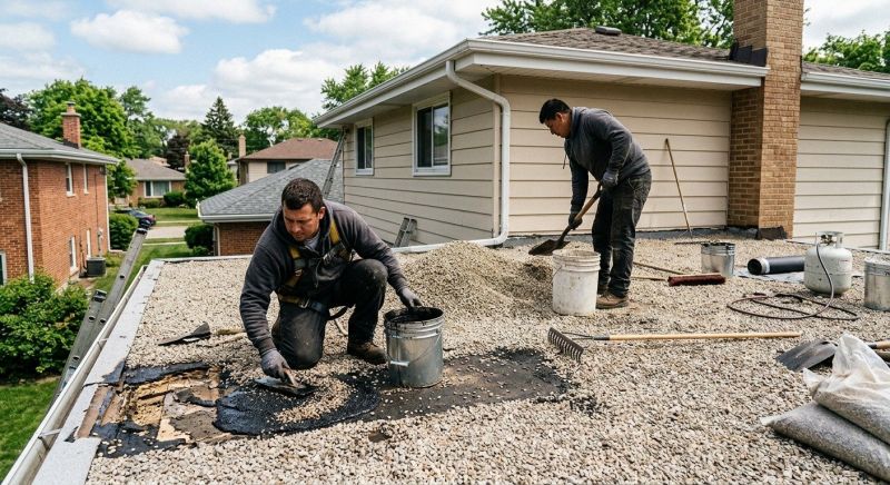 Tar And Gravel Roof Repair in Mantua, OH